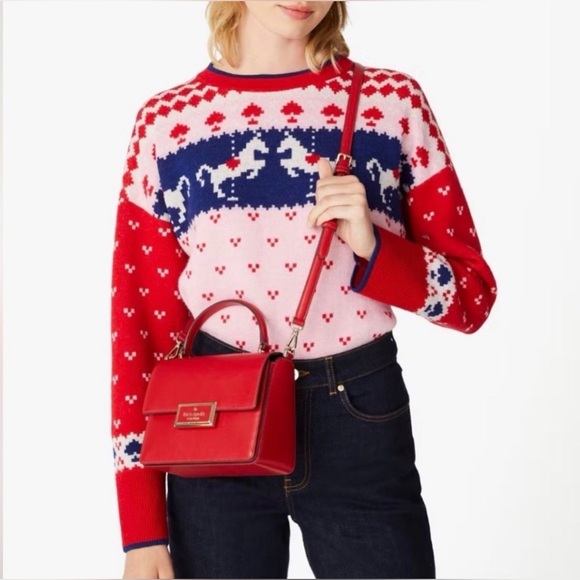 NWT Kate Spade Reegan Red Leather, Top Handle & Crossbody Bag - Picture 4 of 8